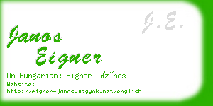 janos eigner business card